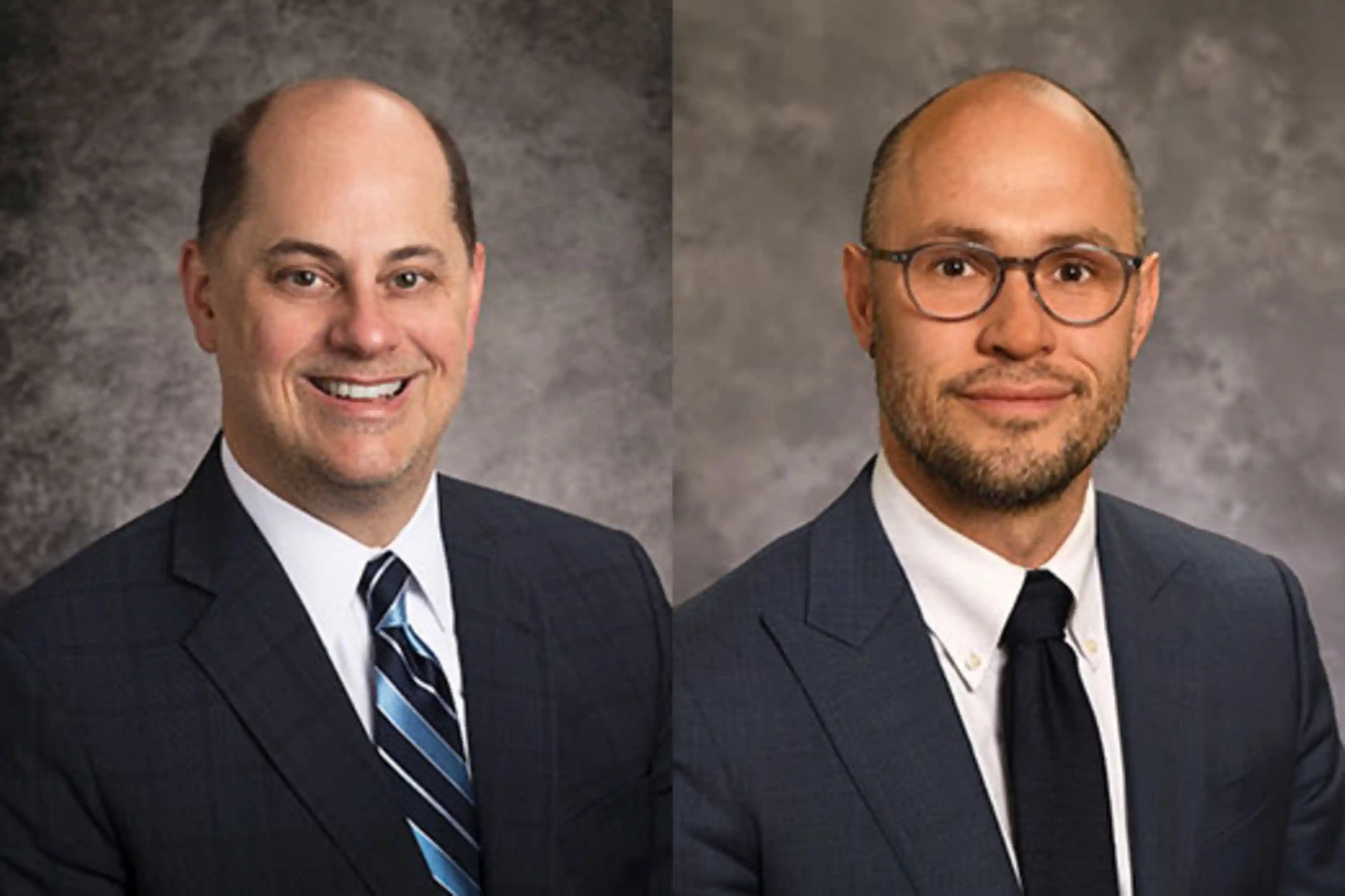 Headshot of Chad Ritenour, MD, (left) and Tim Cunningham, RN, DrPH (right)